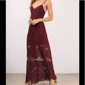 TOBI wine lace dress